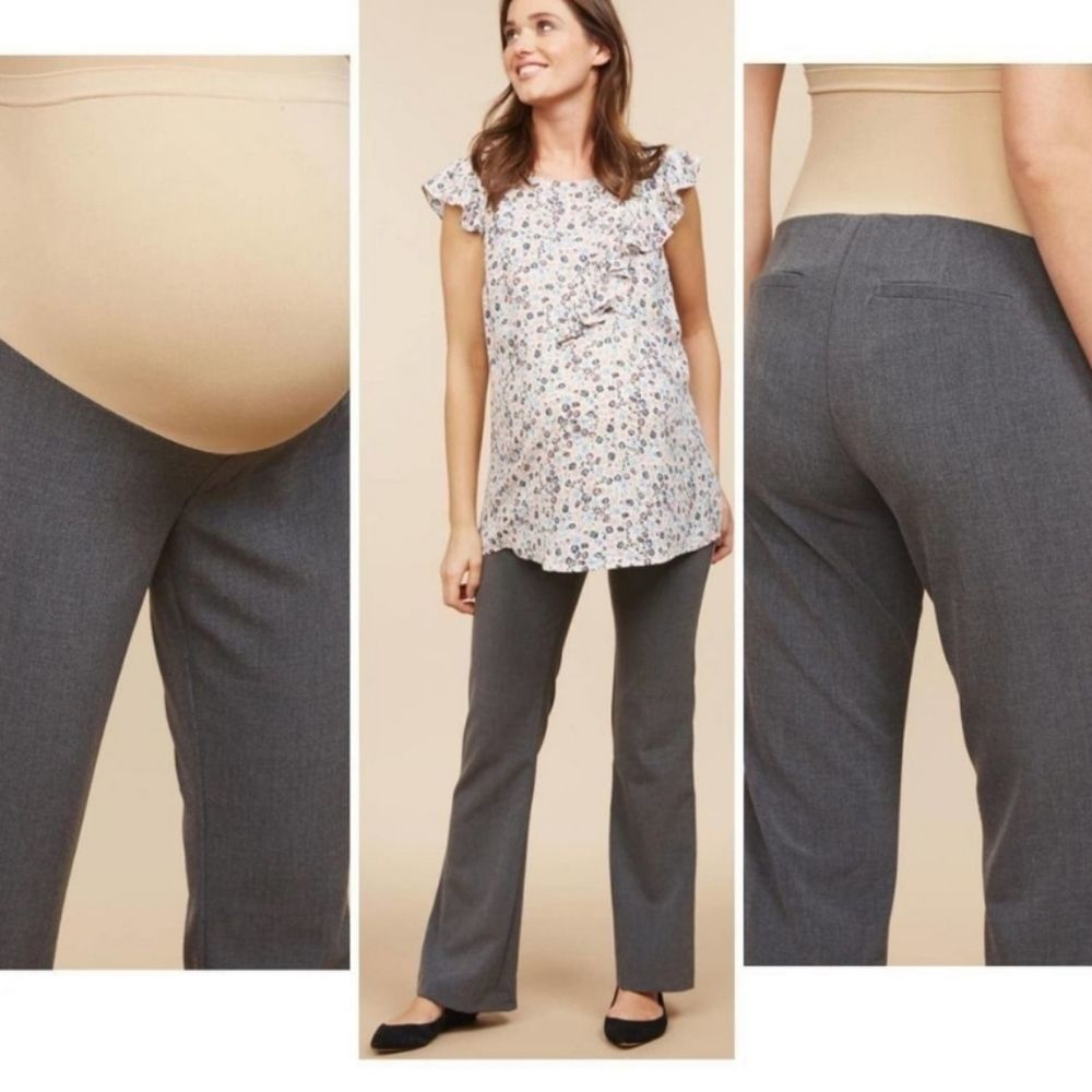 Motherhood Maternity Pants Straight Leg Gray Medium NWOT